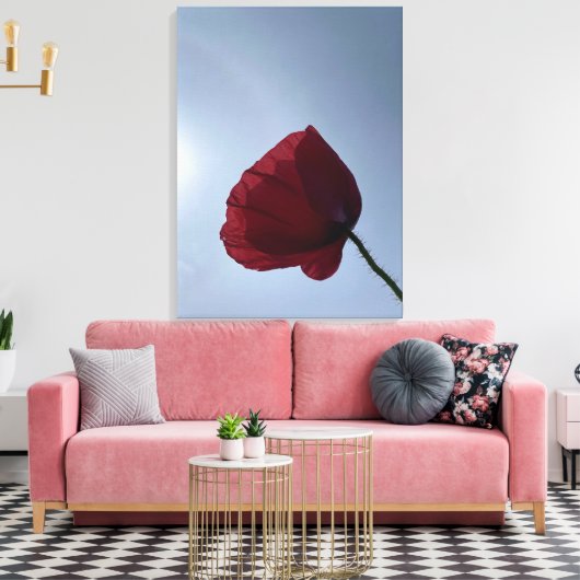 Cornisch roter Mohn mit grauem Himmel Leinwanddruck (Insitu (Wohnzimmer))