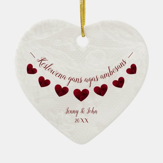 Cornisch Sprachgratulation Geschenk Verlobung Keramik Ornament (Vorne)