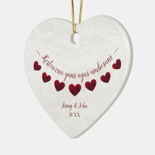 Cornisch Sprachgratulation Geschenk Verlobung Keramik Ornament (Links)