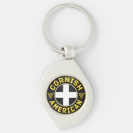 Cornish American Flag Key Ring Schlüsselanhänger (Vorderseite)