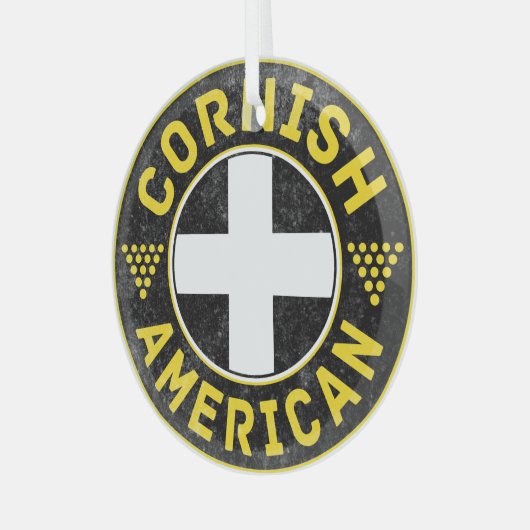 Cornish American Flag Ornament Aus Glas (Vorderseite links)