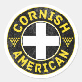 Cornish American Flag Runder Aufkleber (Vorderseite)
