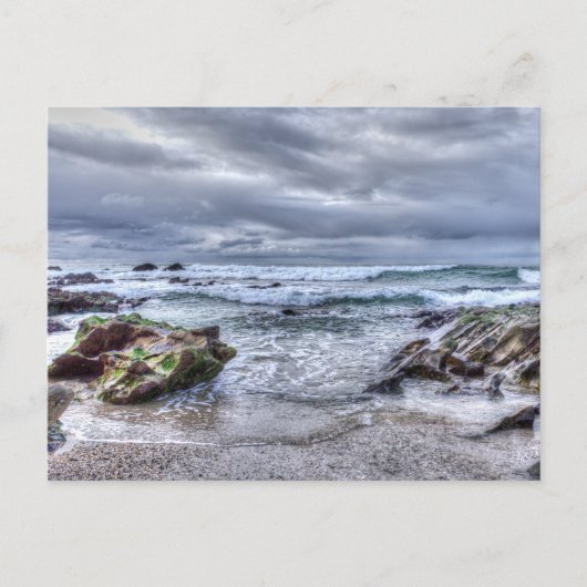 Cornish Beach Breaking Waves Postkarte (Vorderseite)