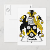 Cornish Familienwappen Postkarte (Vorne/Hinten)