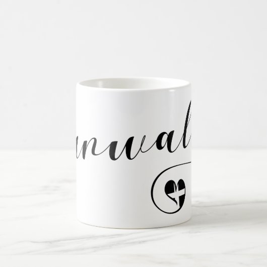 Cornish Flag in Heart, Cornwall Kaffeetasse (Mittel)