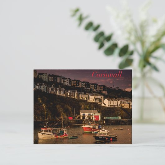 Cornish Harbour Postkarte (Stehend Vorderseite)