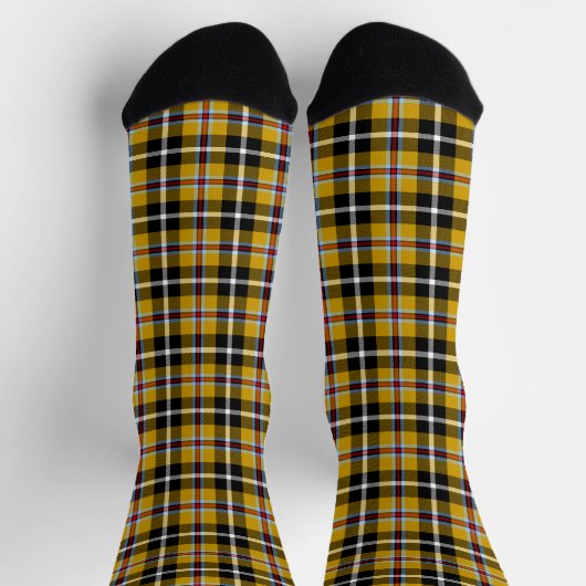 Cornish National Tartan Yellow and Black Plaid Socken (Oben)