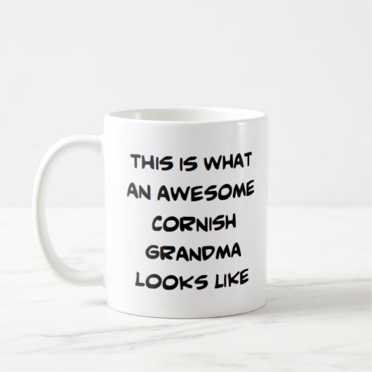Cornish Oma, phantastisch Kaffeetasse (Links)