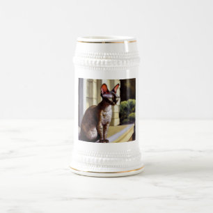 Cornish Rex Cat Bierglas