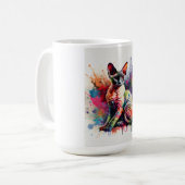 Cornish Rex Cat Farbiges Portrait Kaffeetasse (Vorderseite Links)