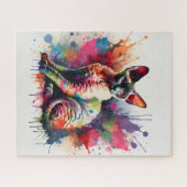 Cornish Rex Cat Farbiges Portrait Puzzle (Horizontal)
