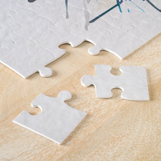 Cornish Rex Cat Farbiges Portrait Puzzle (Seite)