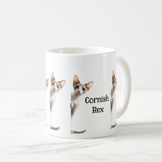 Cornish Rex Cat Kaffeetasse (VorderseiteRechts)