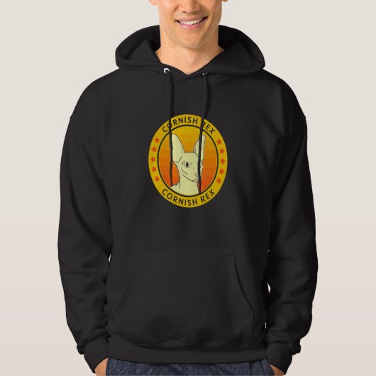 Cornish Rex Cat Portrait Hoodie (Vorderseite)
