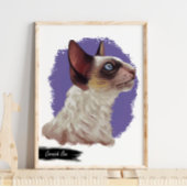 Cornish Rex Cat Print | Cat Wall Print Poster