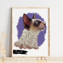 Cornish Rex Cat Print | Cat Wall Print
