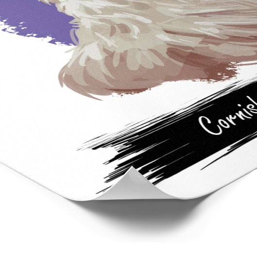 Cornish Rex Cat Print | Cat Wall Print Poster (Ecke)