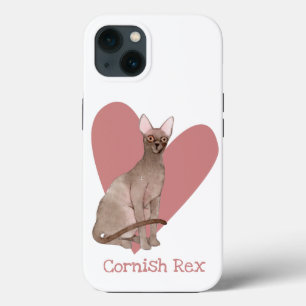 Cornish Rex Cat Watercolor Kitty Pink Herz Case-Mate iPhone Hülle