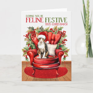 Cornish Rex Christmas Cat FELINE Festival Feiertagskarte