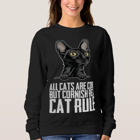 Cornish Rex Cornish Rex Kätzchen Cornish Rex Mut Sweatshirt (Vorderseite)