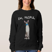 Cornish Rex Ew Leute katzengesicht Maske tragen Sweatshirt (Vorderseite)