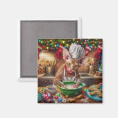 Cornish Rex Holiday Baking: Feierliche Weihnachten Magnet (Vorderseite/Rückseite)