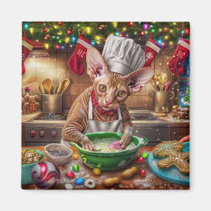 Cornish Rex Holiday Baking: Feierliche Weihnachten Magnet