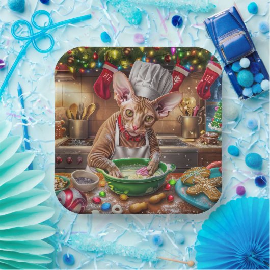 Cornish Rex Holiday Baking: Feierliche Weihnachten Pappteller (Party)