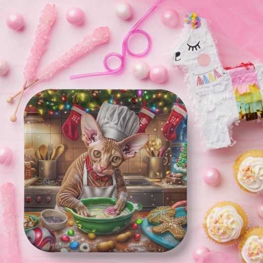 Cornish Rex Holiday Baking: Feierliche Weihnachten Pappteller (Party)