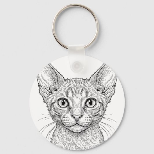 Cornish Rex Kätzchen Schlüsselanhänger (Vorderseite)