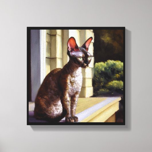 Cornish-Rex-Katze Leinwanddruck (Vorderseite)