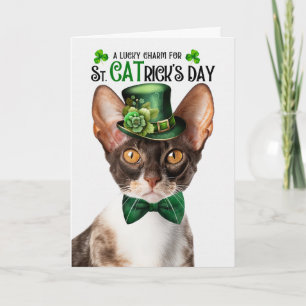 Cornish Rex Katze St CATricks Tag Glücksbringer Feiertagskarte