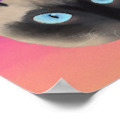 Cornish Rex Kitten Portrait Poster (Ecke)