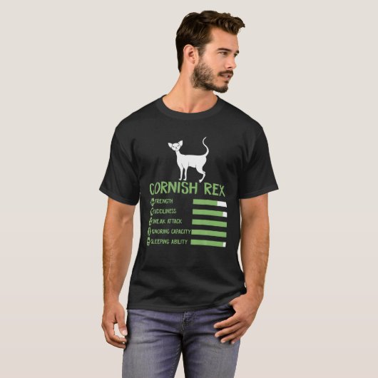 Cornish Rex, Niedlich Cornish Rex Cat T-Shirt (Vorne ganz)