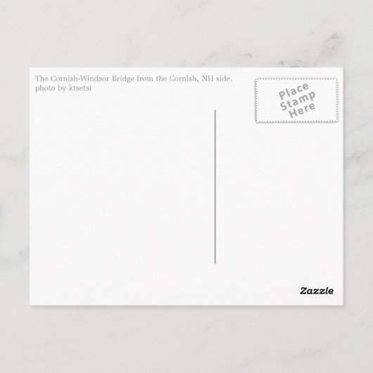 Cornish-Windsor Bridge Postkarte (Rückseite)