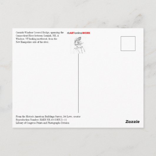 Cornish-Windsor Covered Bridge Postkarte (Rückseite)