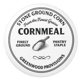 Cornmeal Vintage Typography Ceramic Knob Keramikknauf
