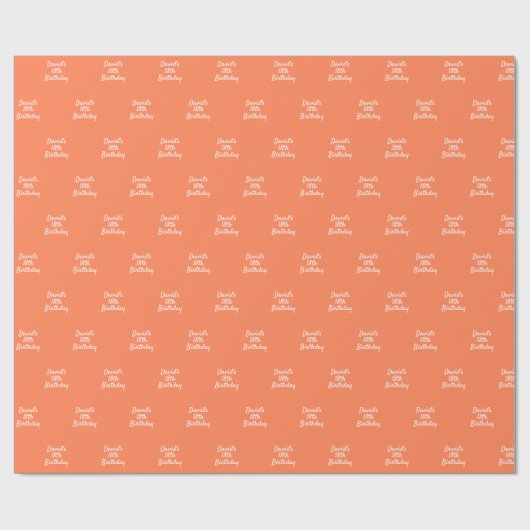 Cornorange-Namensskript Geschenkpapier (Flach)