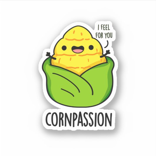 Cornpassion Funny Compassionate Mais Pub Aufkleber (Vorderseite)