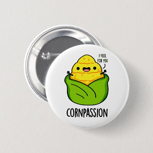 Cornpassion Funny Compassionate Mais Pub Button (Vorne & Hinten)