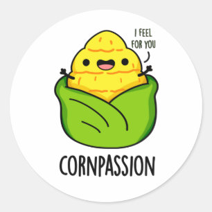 Cornpassion Funny Compassionate Mais Pub Runder Aufkleber