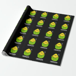 Cornpassion Funny Compassionate Mais Pun Dark BG Geschenkpapier