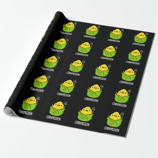 Cornpassion Funny Compassionate Mais Pun Dark BG Geschenkpapier (Ungerollt)