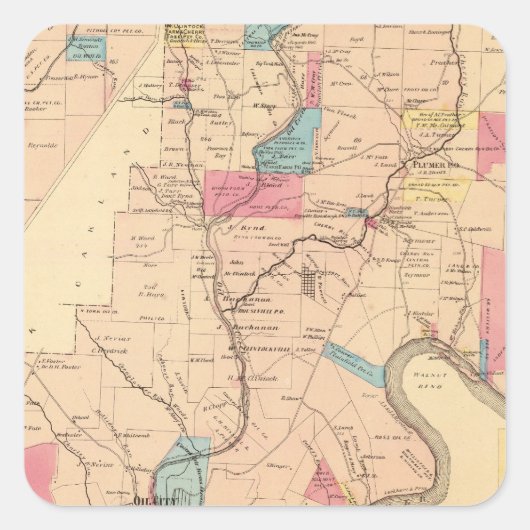 Cornplanter Township Quadratischer Aufkleber (Vorderseite)