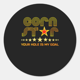 Cornstar Your Hole ist mein Goal Cornhole Runder Aufkleber