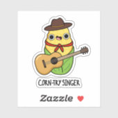 Corntry Singer Funny Corn Pun Aufkleber (Blatt)