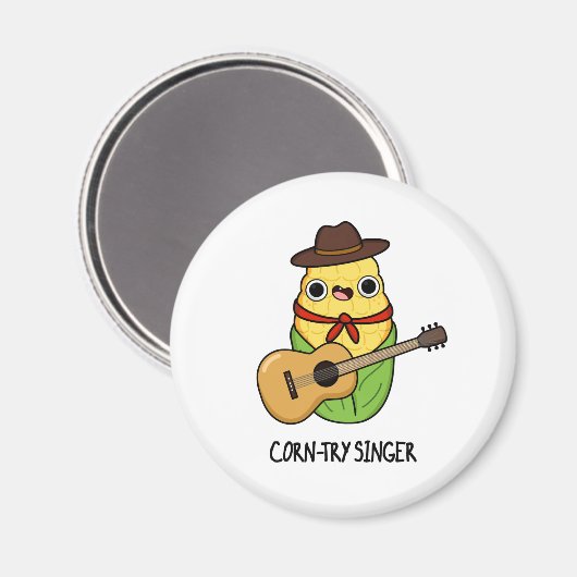 Corntry Singer Funny Corn Pun Magnet (Vorderseite/Rückseite)