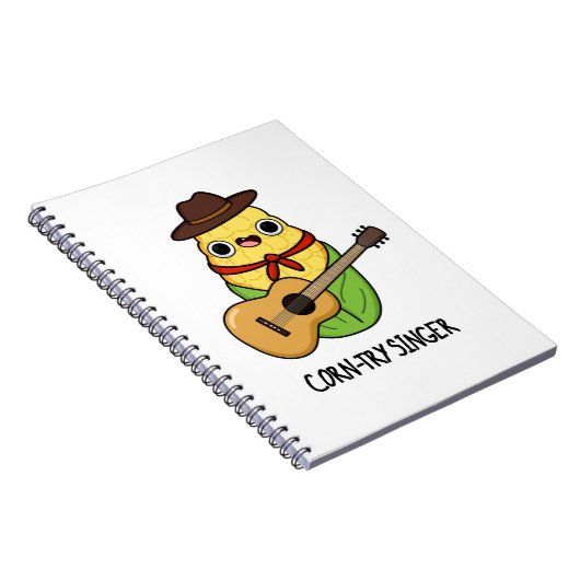 Corntry Singer Funny Corn Pun Notizblock (Rechte Seite)