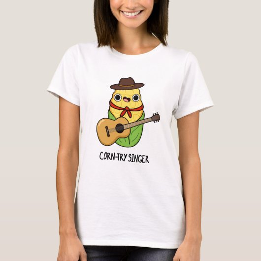 Corntry Singer Funny Corn Pun T-Shirt (Vorderseite)