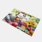 Cornucopia Autumn Harvest Koch Table Monogram Fußmatte (Schrägansicht)